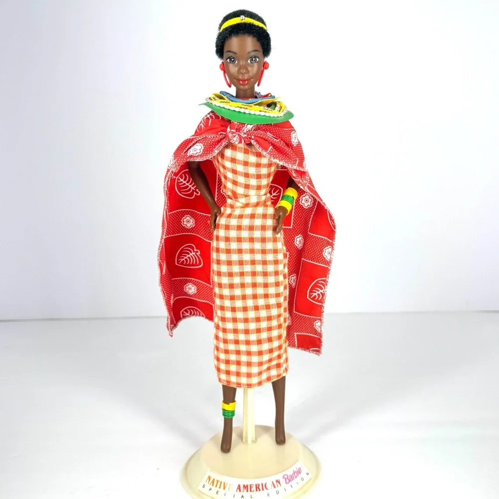 1993 Kenyan Barbie Dolls of the World #11181 Mattel Vintage Doll w‎ Stand